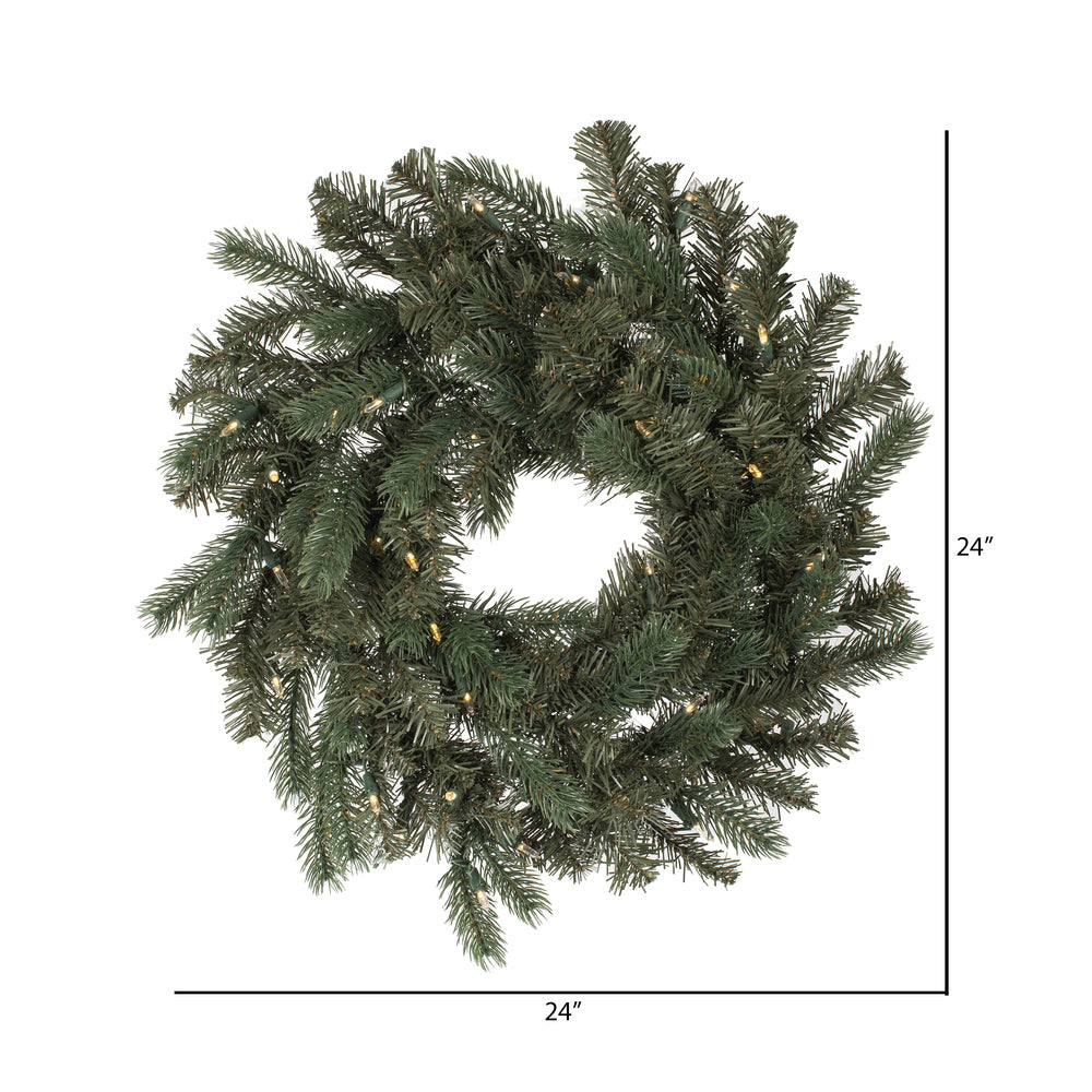 Vickerman 24" Colorado Spruce Artificial Christmas Wreath, Warm White LED Lights