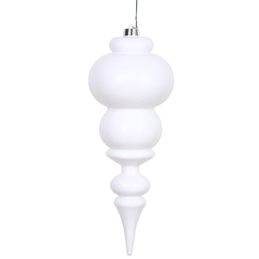 Vickerman 14" White Matte Finial Ornament.