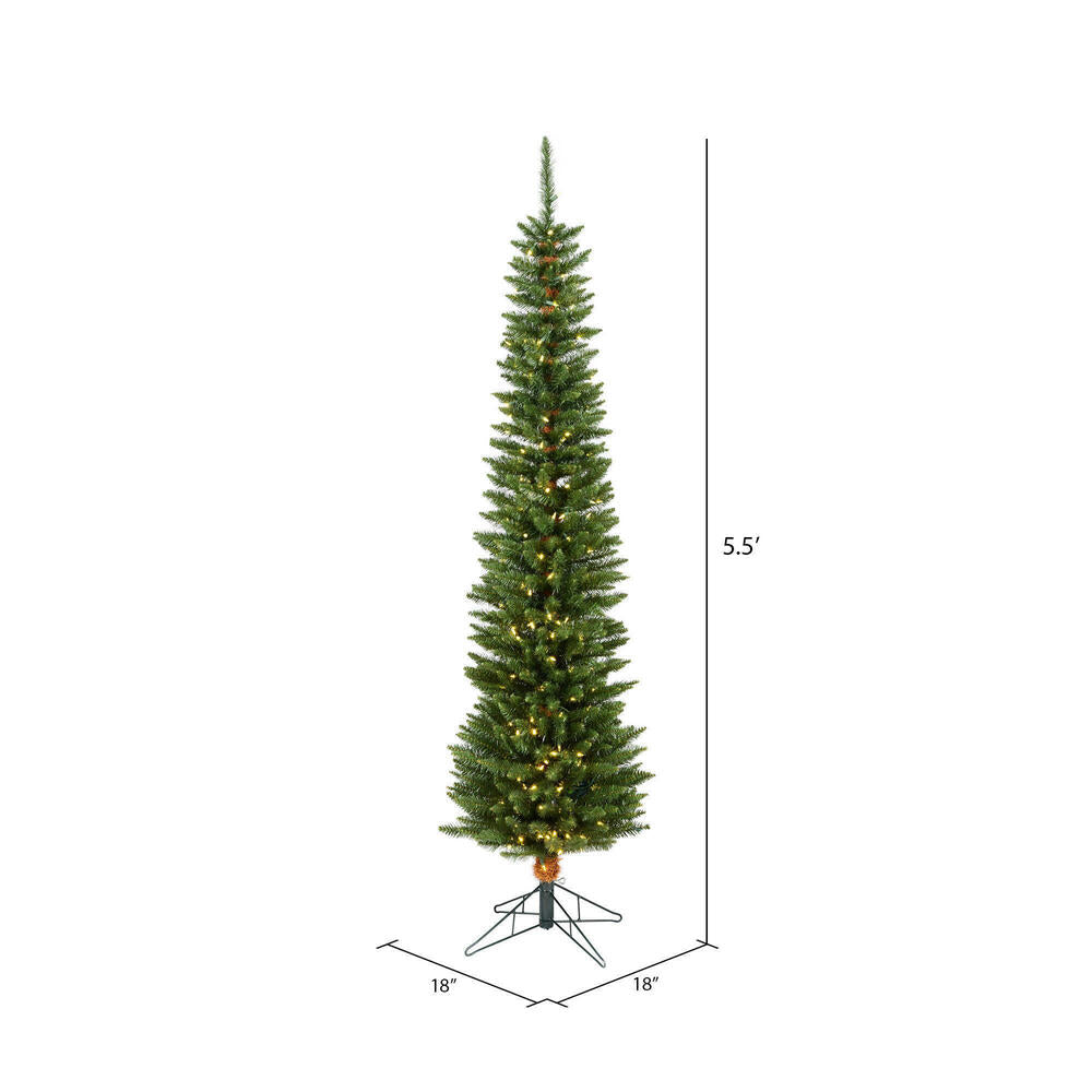 Vickerman 5.5' Durham Pole Pine Artificial Christmas Tree Warm White LED Dura-lit Lights