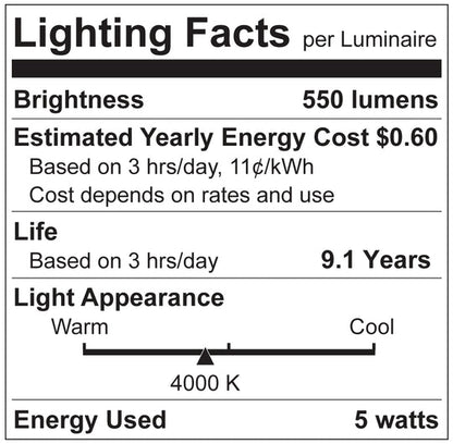 Luxrite LED T9 Filament Tubular Light Bulb, E26 Medium Base, 5W, 4000K - Cool White, 550 Lumens, 80 CRI, Clear Finish, Dimmable, Pack of 7 (LR21655)