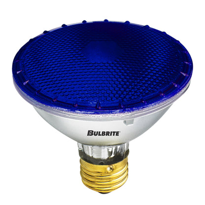 Bulbrite H75PAR30B 75 Watt Dimmable Colored Light Halogen PAR30, Medium Base, Blue