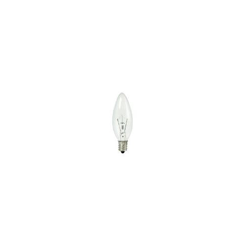 Bulbrite KR10CTC/25 10 Watt Dimmable Krypton Krystal Touch Torpedo B8 Chandelier Bulb, Candelabra Base, Clear, 10-Pack