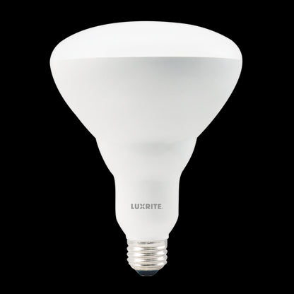 Luxrite LED BR40 Reflector Light Bulb, 13W, 1100 Lumens, 3000K - Soft White, 80 CRI, Frosted White Finish, Dimmable (LR31881)