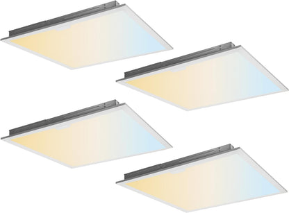 Sunlite 85610 LED 4-Pack 2x2 Foot LED White Backlit Panel Light Fixture, Power Selectable 25W/30W/40W, Color Selectable 35K/40K/50K, 3100-4800 Lumens, 120-277V, Dimmable, UL Listed, ROHS Compliant