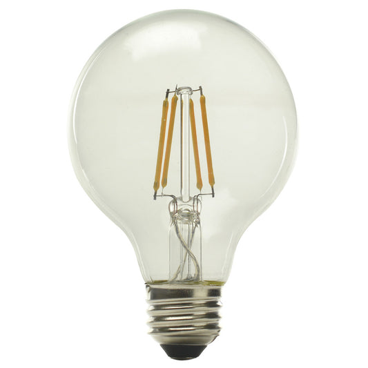 Luxrite LED G25 Globe Light Bulb, E26 Medium Base, 5W, 2700K - Warm White, 80 CRI, Clear Finish, Dimmable (LR21619)