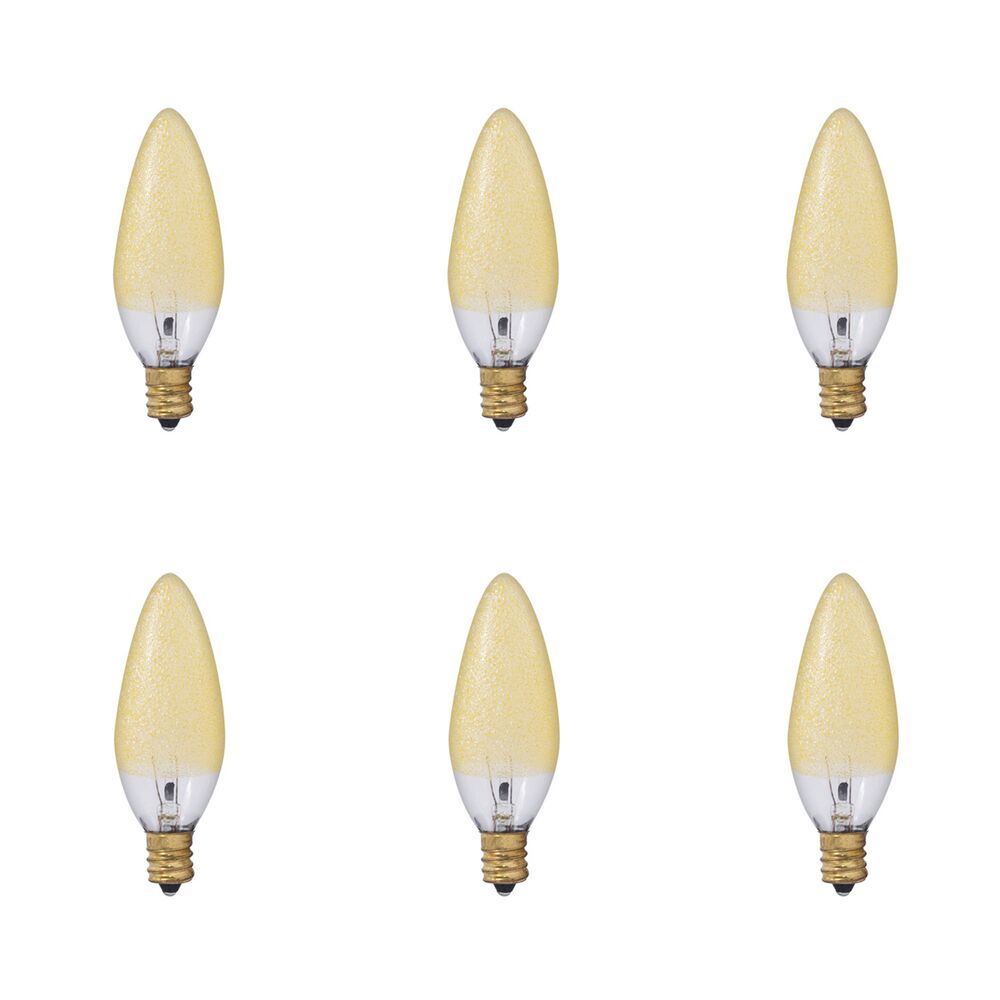 BULBRITE 25W B10 CAND.TORP. AMBER ICE E12 120V-6PK