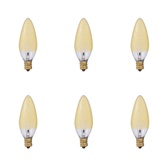 BULBRITE 25W B10 CAND.TORP. AMBER ICE E12 120V-6PK