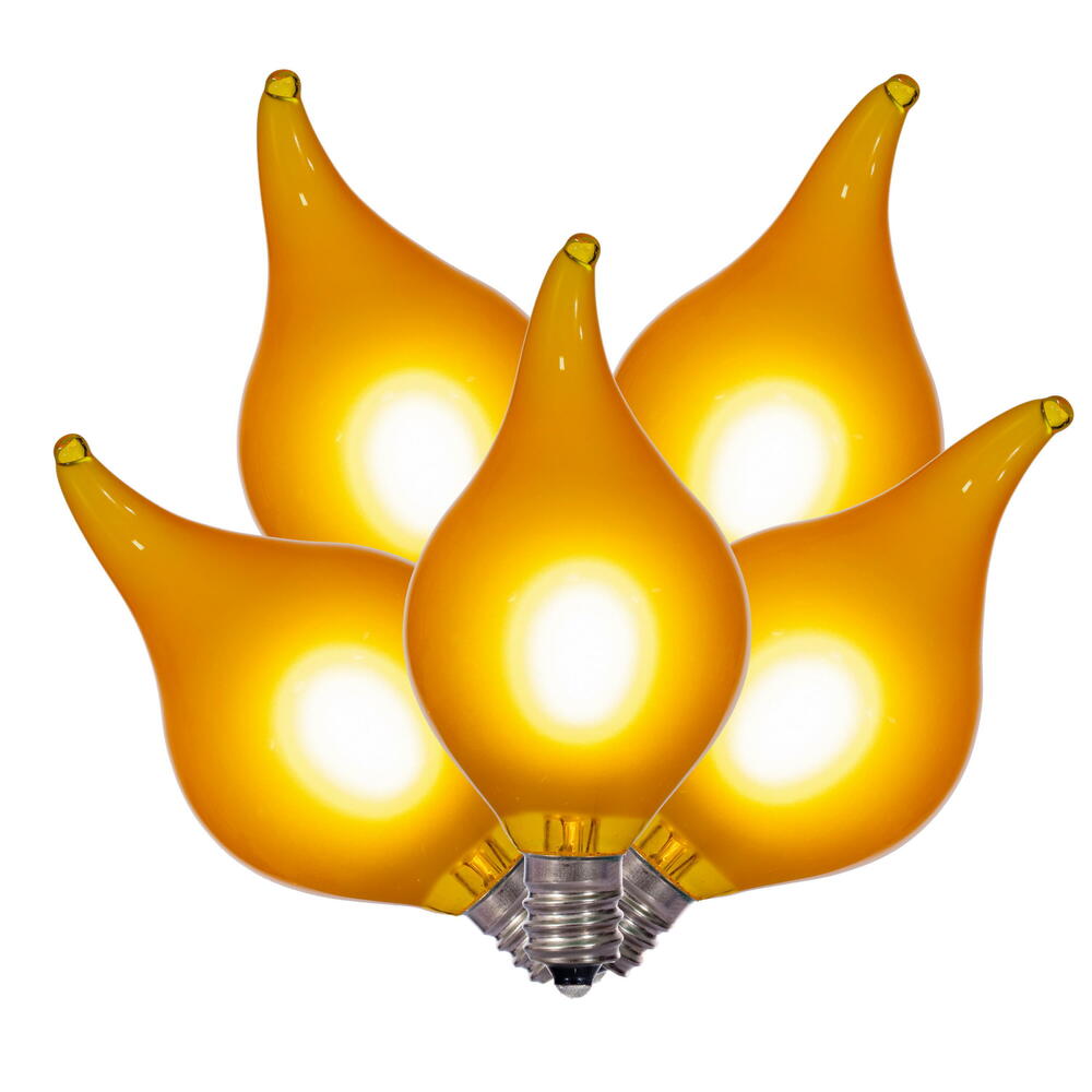 Vickerman 5 Amber LED G45 Glass Flame Tip Replacement Bulbs. - 3 Pack