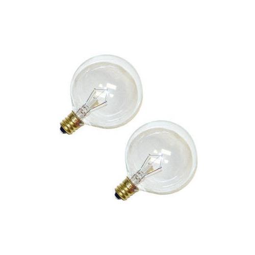 Bulbrite B25G16CL 25 Watt Incandescent G16.5 Globe, Candelabra Base, Clear, 2-Pack