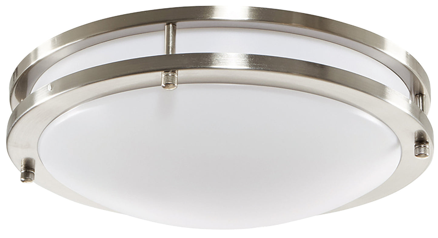 Luxrite LED 12" Double Ring Suface Mount, 14W, 1120 Lumens, Color Selectable - 2700K/3000K/3500K/4000K/5000K, 80 CRI, Chrome Finish, Dimmable, Pack of 2 (LR23281)