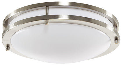 Luxrite LED 12" Double Ring Suface Mount, 14W, 1120 Lumens, Color Selectable - 2700K/3000K/3500K/4000K/5000K, 80 CRI, Chrome Finish, Dimmable, Pack of 2 (LR23281)