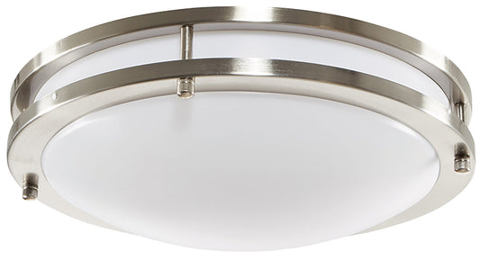 Luxrite LED 12" Double Ring Suface Mount, 14W, 1120 Lumens, Color Selectable - 2700K/3000K/3500K/4000K/5000K, 80 CRI, Chrome Finish, Dimmable, Pack of 2 (LR23281)