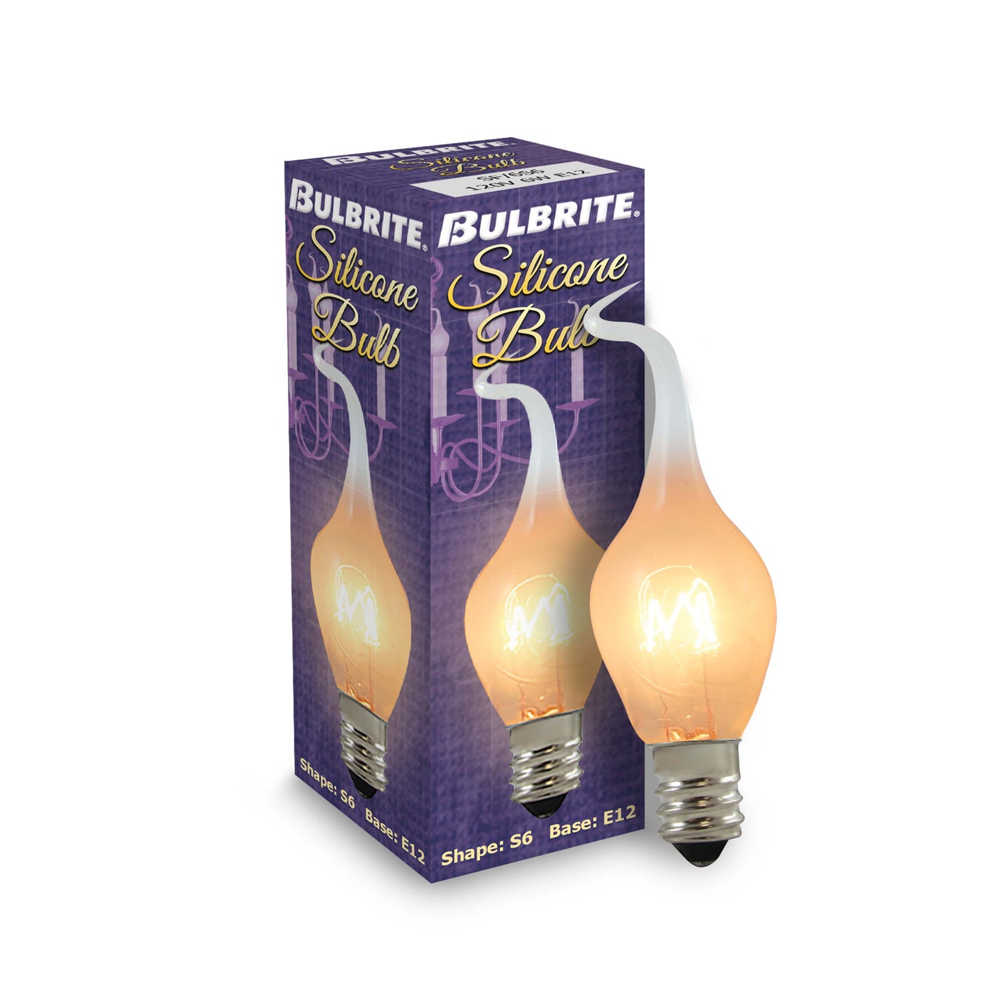 Bulbrite Pack of (25) 6 Watt Dimmable Silicone S6 Candelabra (E12) Incandescent Bulb, 2700K