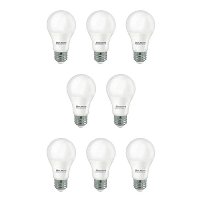 Bulbrite Pack of (8) 9 Watt Dimmable Frost A19 LED Light Bulbs with Medium (E26) Base, 2700K Warm White Light, 800 Lumens