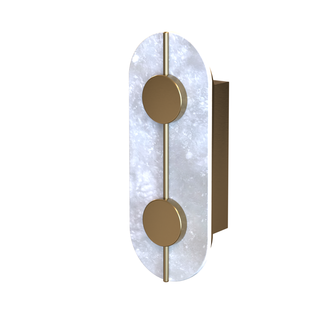 Orologio LED Sixteen Inch Wall Sconce Brass Finish with Marble Shade