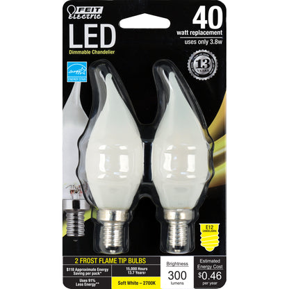 300 Lumen 2700K Dimmable Flame Tip LED