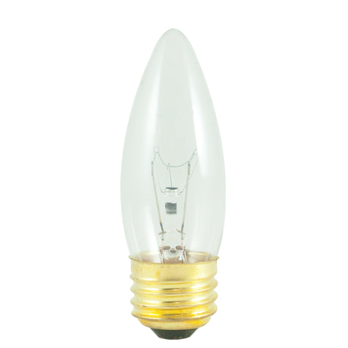 Bulbrite 25ETC/2 25 Watt Incandescent B10 Torpedo Chandelier Bulb, Medium Base, Clear