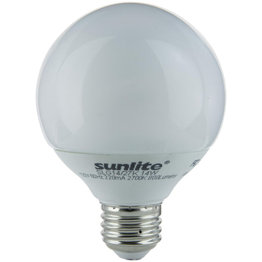 Sunlite 14 Watt Globe, Medium Base, Warm White