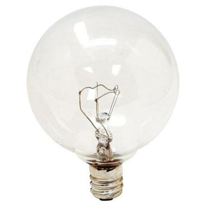 GE Lighting Crystal Clear 17722 25-Watt, 195-Lumen G16.5 Light Bulb with Candelabra Base,