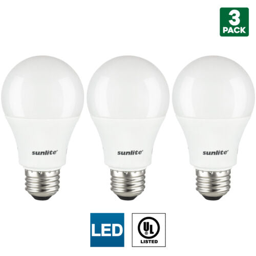 Sunlite 80939-SU LED A19 Light Bulbs, 14 Watts (100W Equivalent), 1500 Lumens, Medium Base (E26), Non-Dimmable, UL Listed, 65K - Daylight Pack of 6