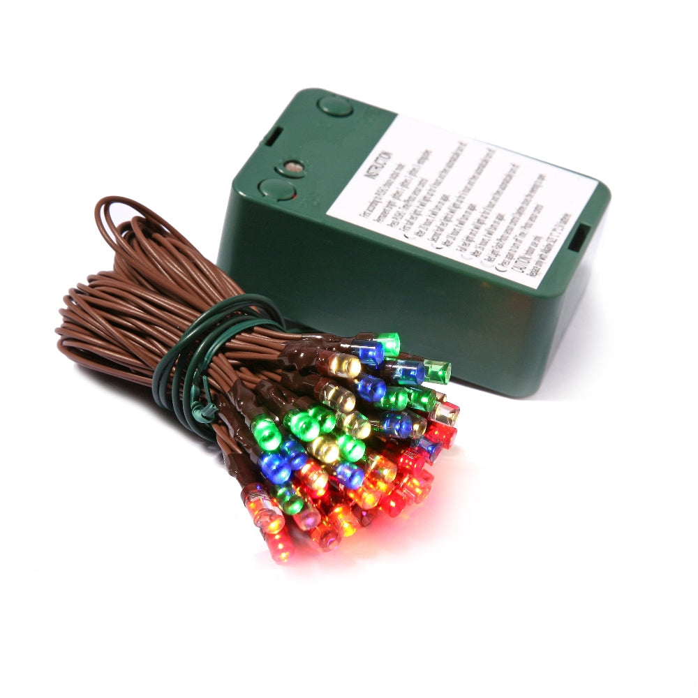 Vickerman 35 Multi-Colored LED, 15' Battery Operated Christmas Light Strand.- 2 Pack