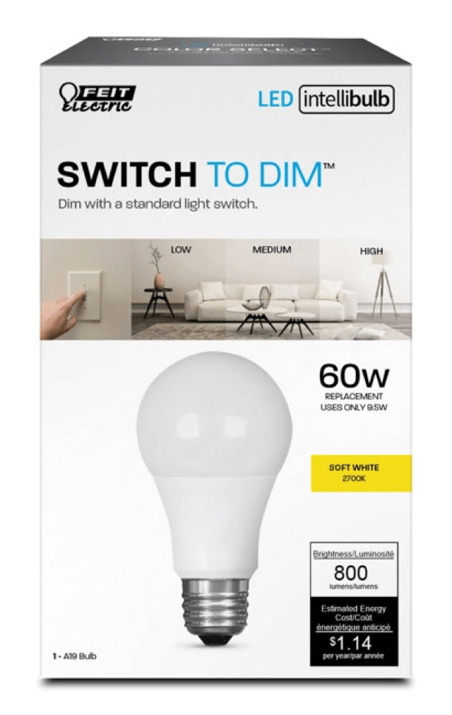 IntelliBulb Switch to Dim 800 Lumen 2700K LED A19