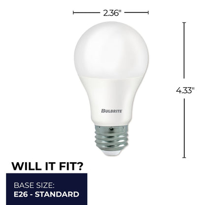 Bulbrite LED A19 Dimmable Medium Screw Base (E26) Light Bulb, 60 Watt Equivalent 2700K, 36 Pack