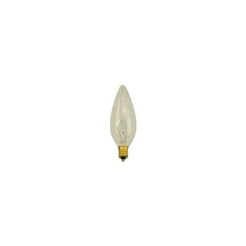 Bulbrite 60CTC/32/3 60 Watt Incandescent B10 Torpedo Chandelier Bulb, Candelabra Base, Clear