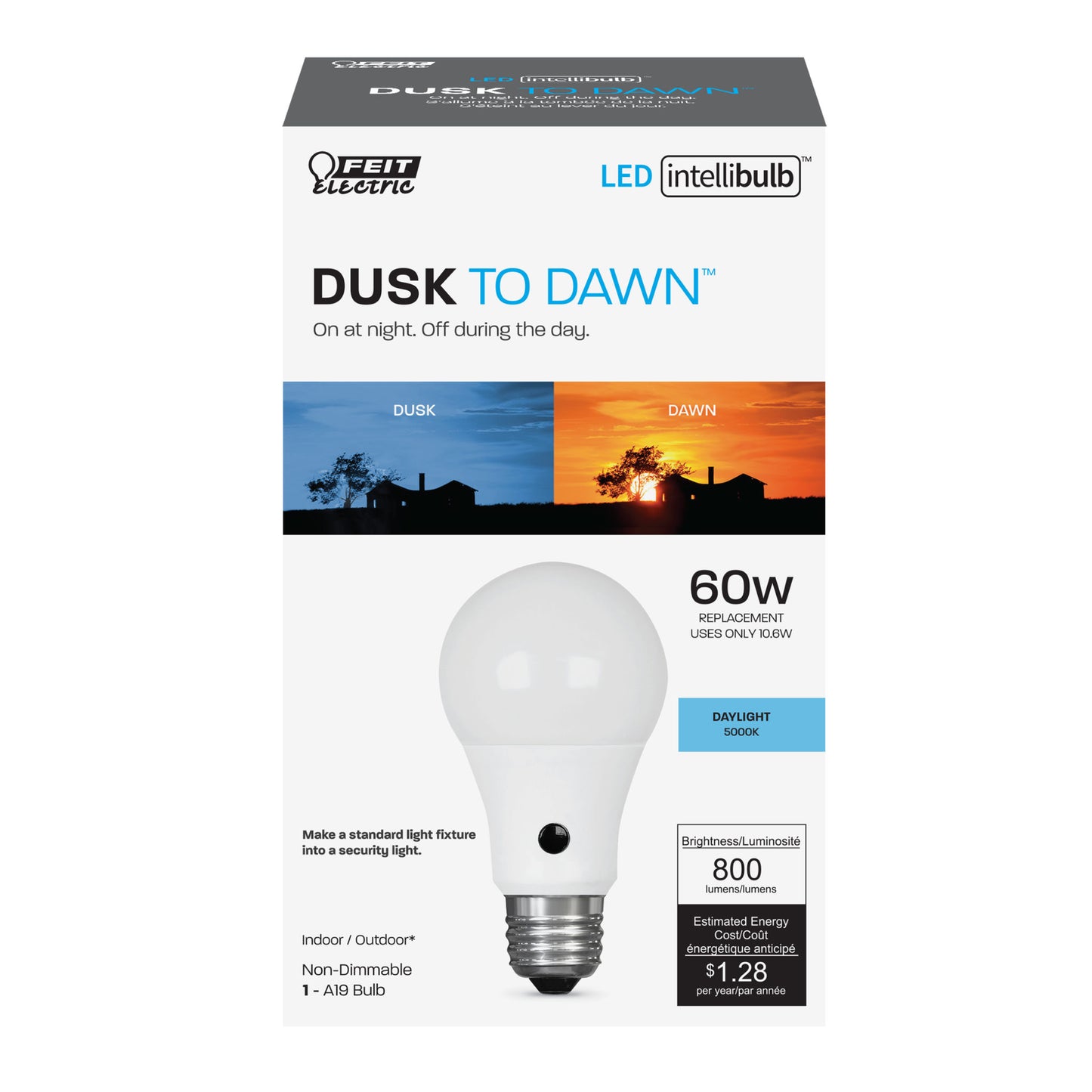 60-Watt Equivalent A19 Daylight Dusk-to-Dawn LED