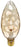 Bulbrite 25B10/MAR Crystal Collection 25 Watt Incandescent B10 Chandelier Bulb, Marble Finish, Candelabra Base, Amber