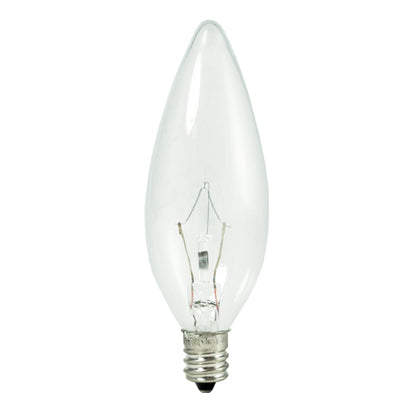 Bulbrite KR25CTC/32 25 Watt  Krystal Touch Dimmable Krypton B10 Torpedo Chandelier Bulb, Candelabra Base, Clear