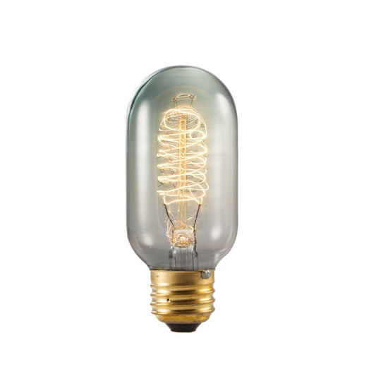 Bulbrite NOS40T14/SMK 40 Watt Nostalgic Edison T14 Bulb, Vintage Spiral Filament, Medium Base, Smoke Finish