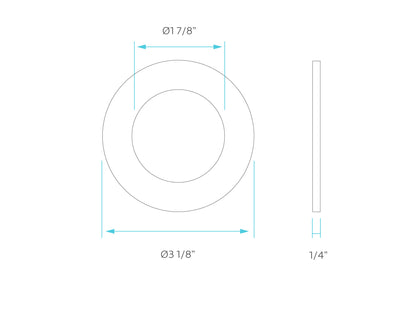 Luxrite 2" Regressed Interchangeable Canless Spotlight Round Slot Aperture Trim, Pack of 4 Waterproof Finish (LR23444)
