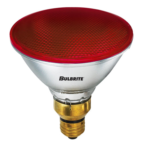 Bulbrite H90PAR38R 90 Watt Dimmable Colored Light Halogen PAR38, Medium Base, Red