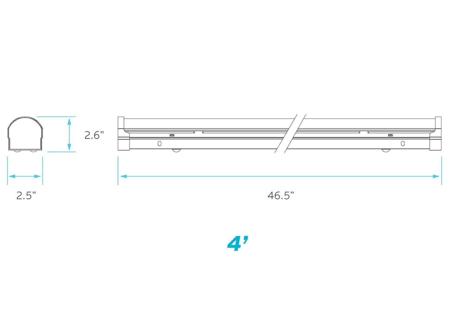 Luxrite Surface Mount LED48/LINEAR/3CCT/UNV2/D 3000K,4000K,5000K Cct Select
