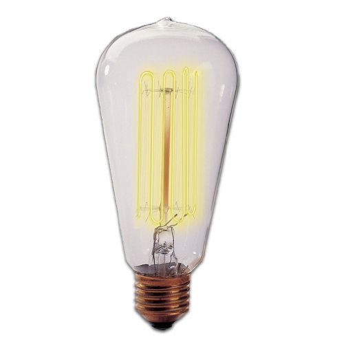 Bulbrite NOS40-1910-6PK 40 Watt Nostalgic Incandescent Edison ST18, Thread Filament, Medium Base, Antique, 6-Pack