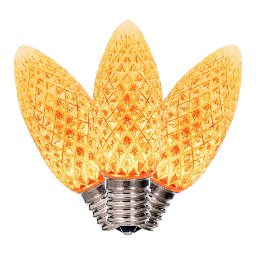 Vickerman C9 LED Orange Faceted Replacement Bulb, - 50 Pack
