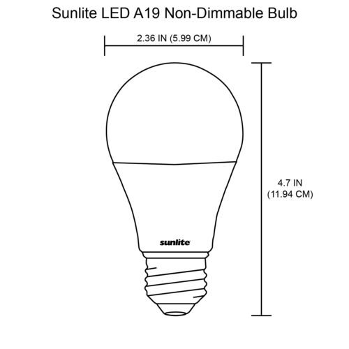 Sunlite 80848-SU LED A19 Super Bright Light Bulb, Non-Dimmable, 14 Watt (100 Watt Equivalent), 1500 Lumens, Medium (E26) Base, UL Listed, 30K - Warm White, Pack of 12