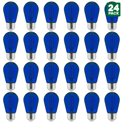 Sunlite LED Transparent Blue Colored S14 Medium Base (E26) Bulb - Parties, Decorative, and Holiday 15,000 Hours Average Life