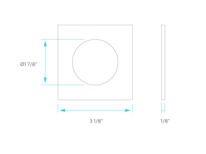 Luxrite 2" Regressed Interchangeable Canless Spotlight Square Brushed Nickel Trim, Pack of 5 (LR23455)