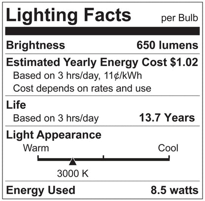 Luxrite LED BR30 Reflector Light Bulb, 8.5W, 650 Lumens, 3000K - Soft White, 80 CRI, Frosted White Finish, Dimmable (LR31871)