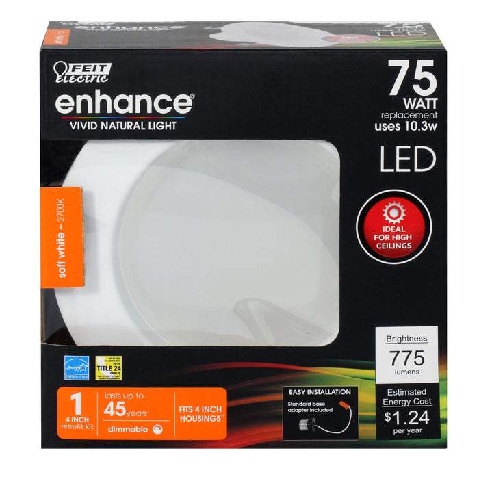 775 Lumen 2700K 4 Inch Dimmable Recessed Downlight