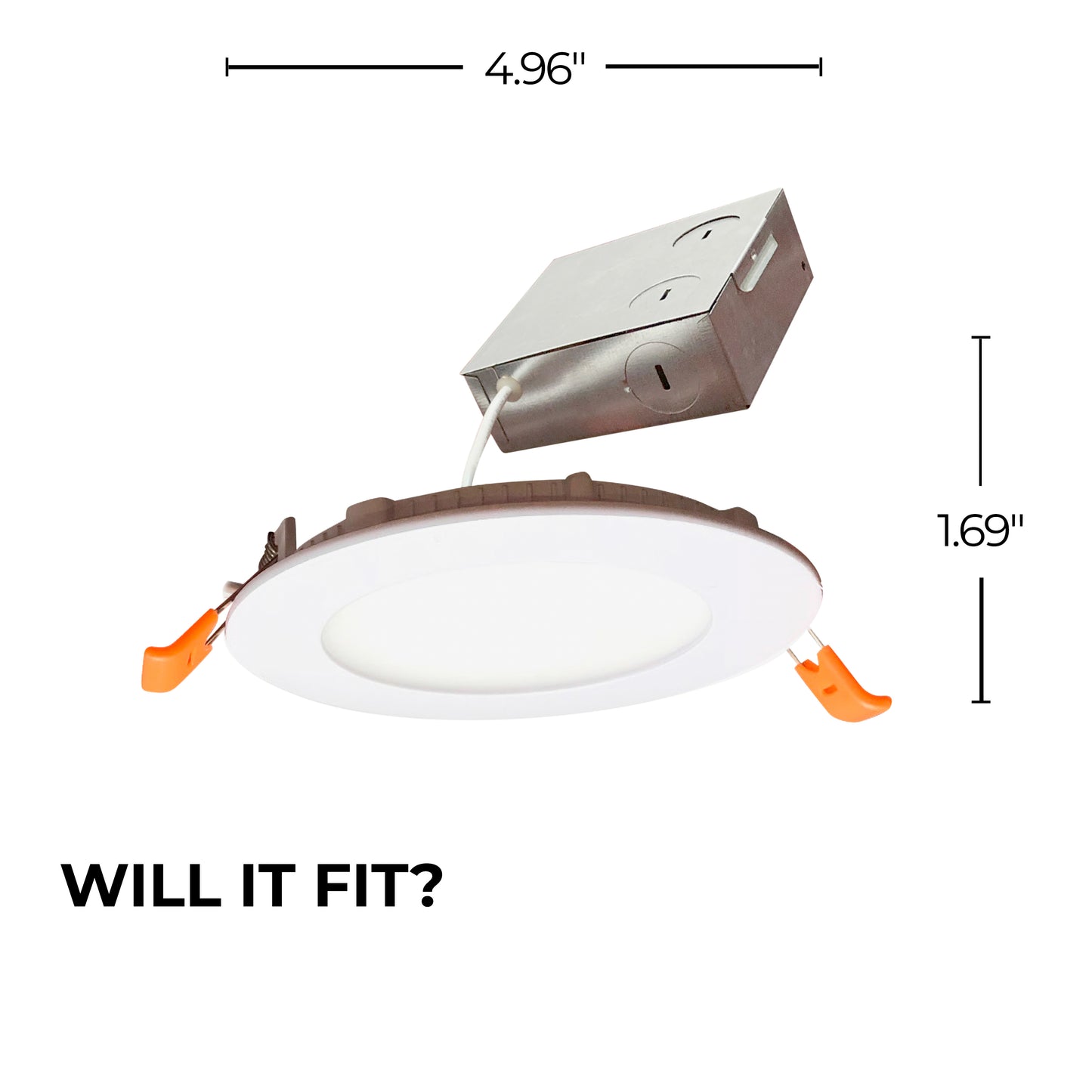 12W LED 4" HIGH LUMEN RECESSED DOWNLIGHT W/ METAL JBOX WHITE ROUND DIMMABLE 80CRI 4000K 120V-4PK