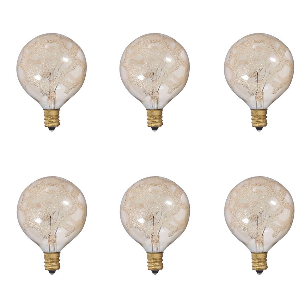 Bulbrite Pack of (6) 40 Watt Dimmable Amber Marble Finish G16.5 Candelabra (E12) Incandescent Bulb