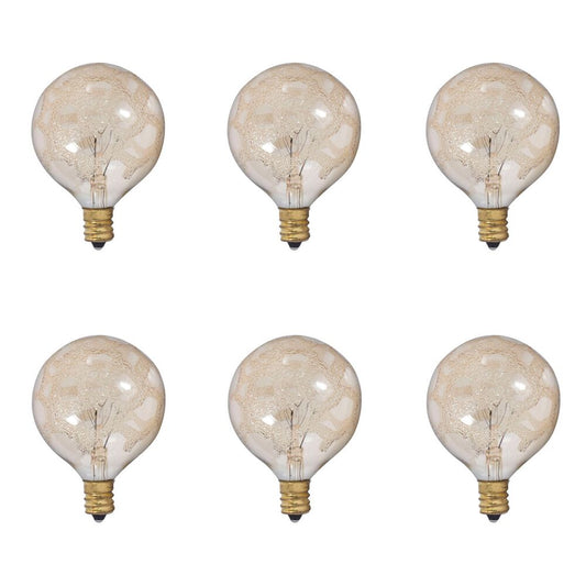 Bulbrite Pack of (6) 40 Watt Dimmable Amber Marble Finish G16.5 Candelabra (E12) Incandescent Bulb