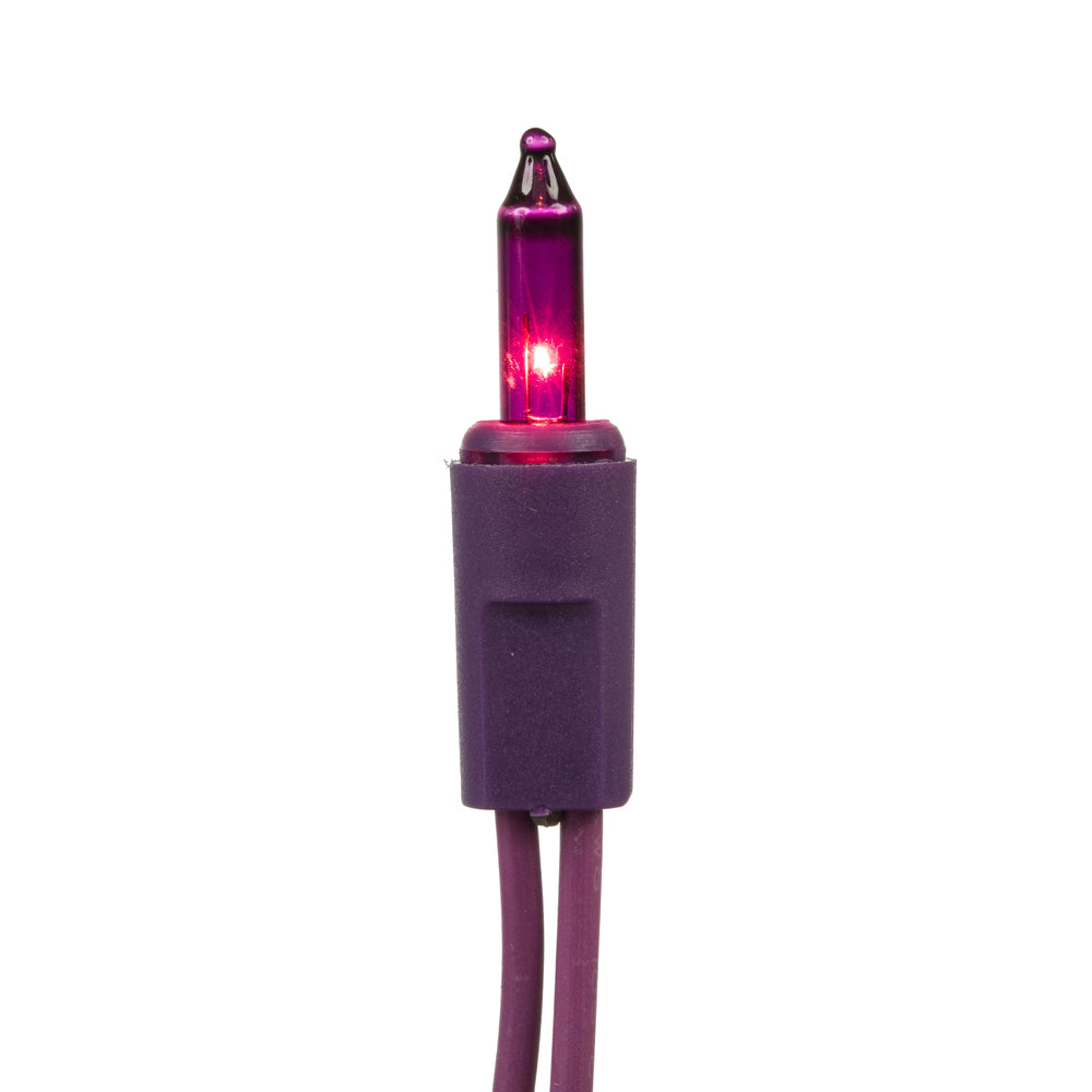 Vickerman 50 LED Mauve Dura-Lit Light on Mauve Wire, 37' Christmas Light Strand- 2 Pack
