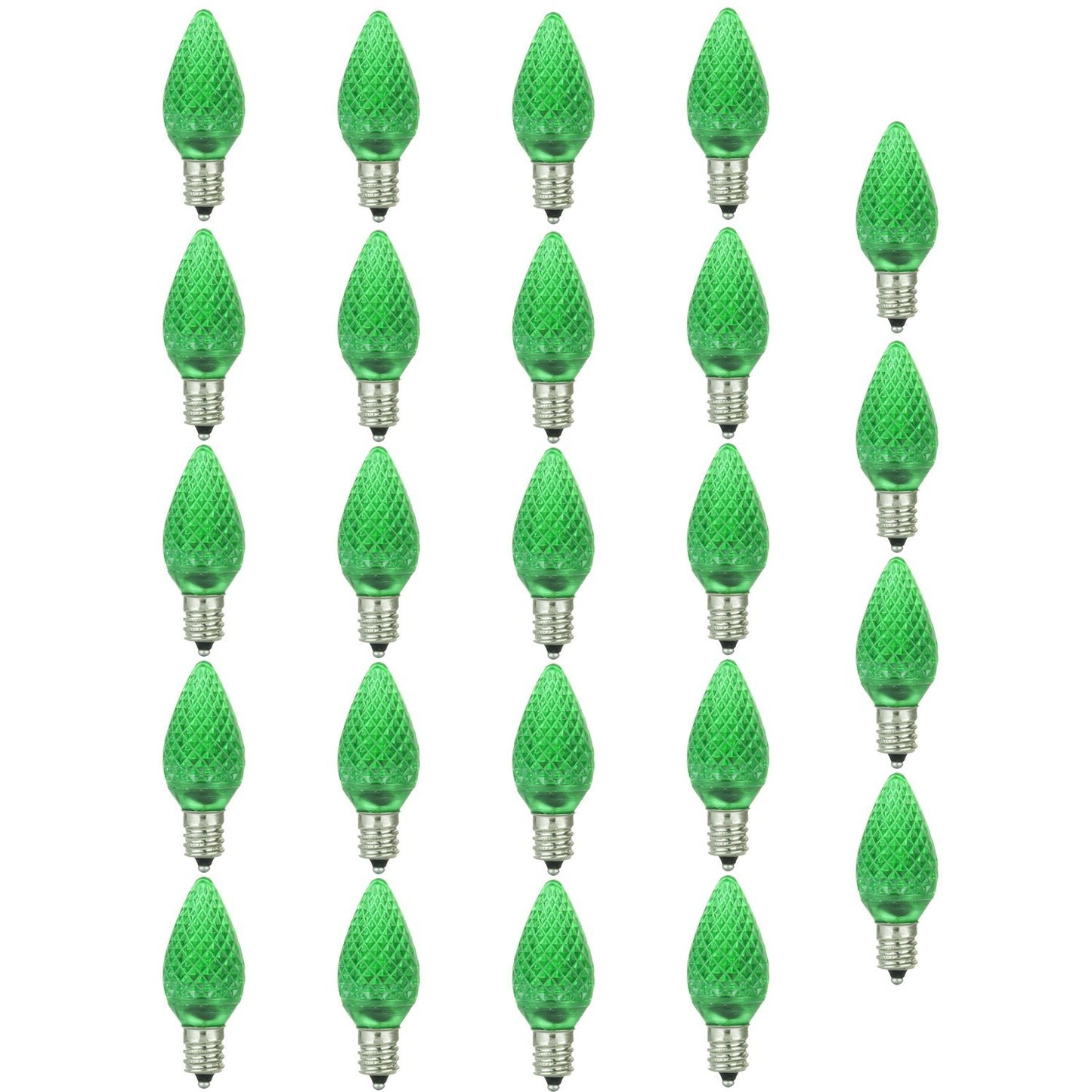 Sunlite LED C7 0.4W Green Colored Night Light Bulbs Candelabra (E12) Base