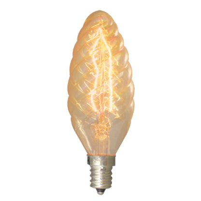 Bulbrite NOS15CTA 15 Watt Nostalgic B11 Torpedo Chandelier Bulb, Candelabra Base, Antique Finish