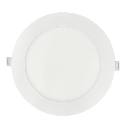 Luxrite LED 6" Mini Panel High Output Round Smooth Canless Wafer Spotlight, 15W, 1400 Lumens, Color Selectable - 2700K/3000K/3500K/4000K/5000K, 80 CRI, White Finish, Dimmable, Pack of 2 (LR23745)