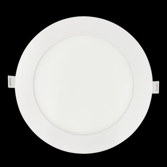Luxrite LED 6" Mini Panel High Output Round Smooth Canless Wafer Spotlight, 15W, 1400 Lumens, Color Selectable - 2700K/3000K/3500K/4000K/5000K, 80 CRI, White Finish, Dimmable, Pack of 2 (LR23745)